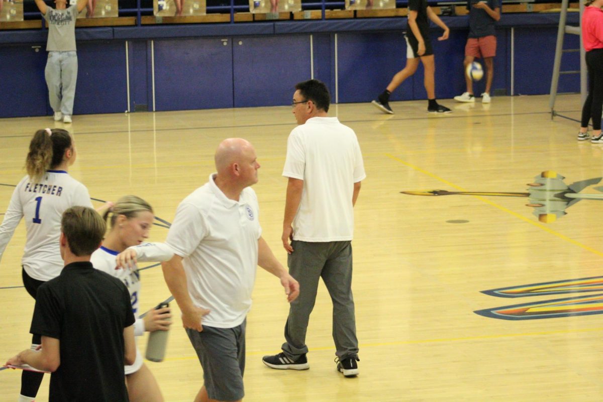 Head Volleyball Coach Joe Hanson and Assistant Coach Jeff Pang. 