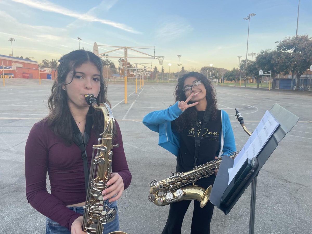 Tenor Saxophones Crystal Garcia and Miranda Miranda