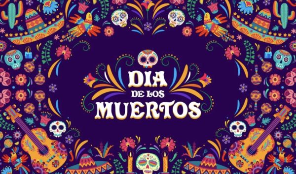 Community Health Centers poster during Dia de los Muertos.