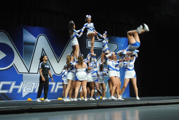 Photo of San Dimas Cheer Team performing