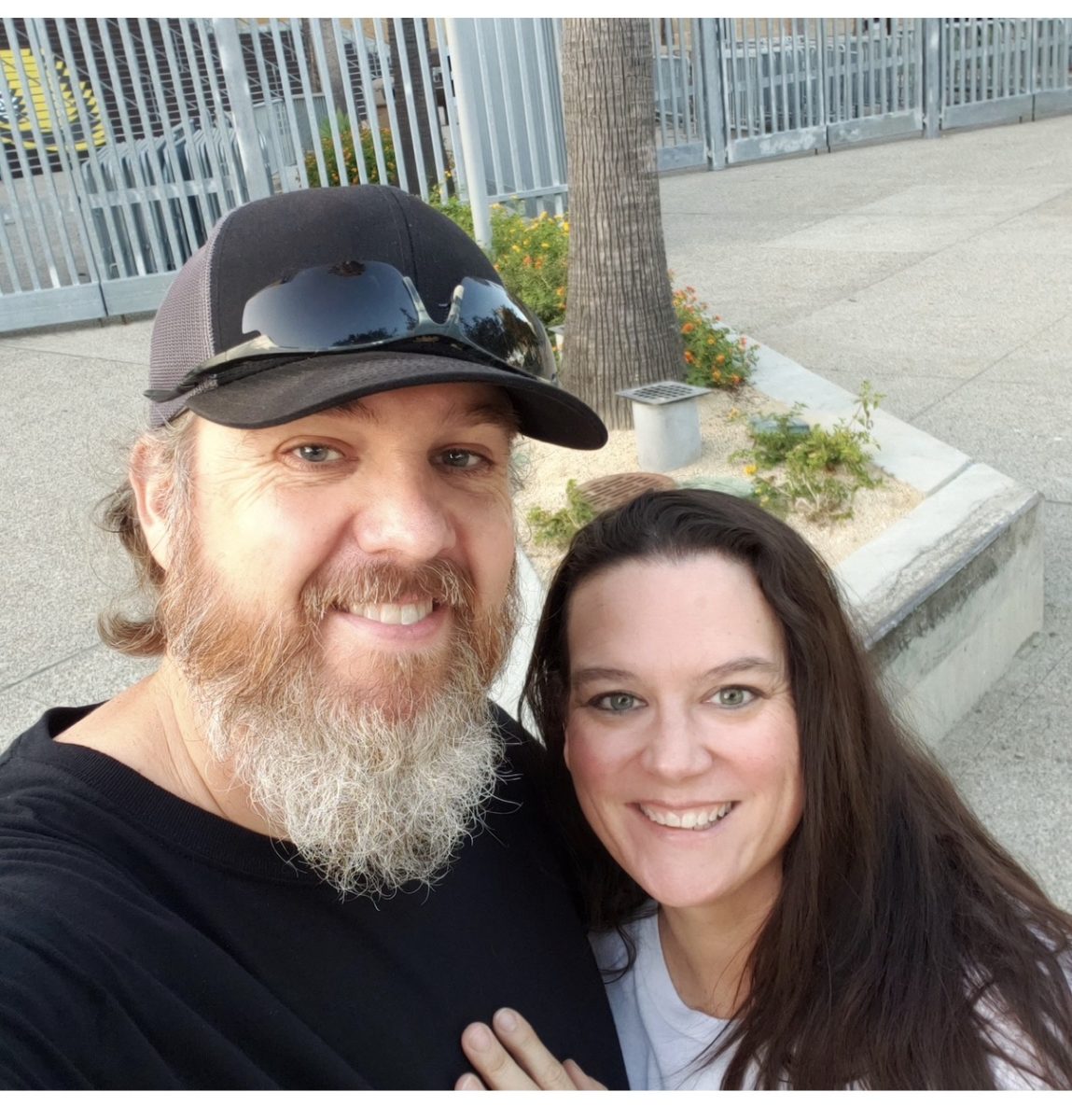 Mrs. Kelly poses with her husband